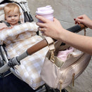 OiOi Multitasker Pram Caddy - Beige Nylon
