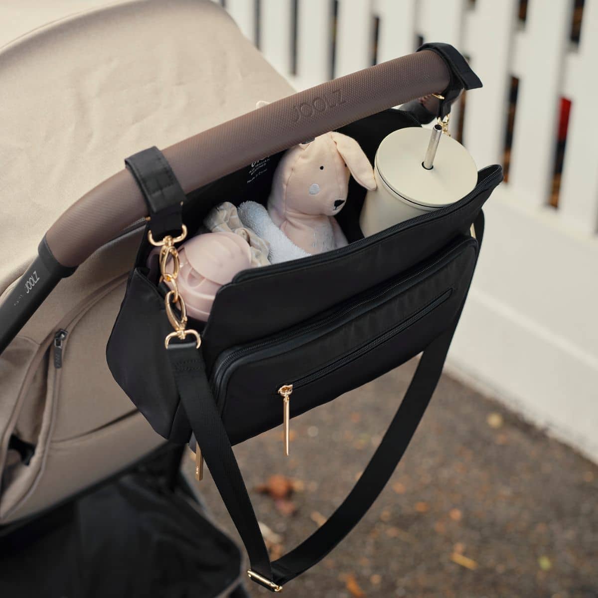 OiOi Nylon Multitasker Pram Caddy - Black