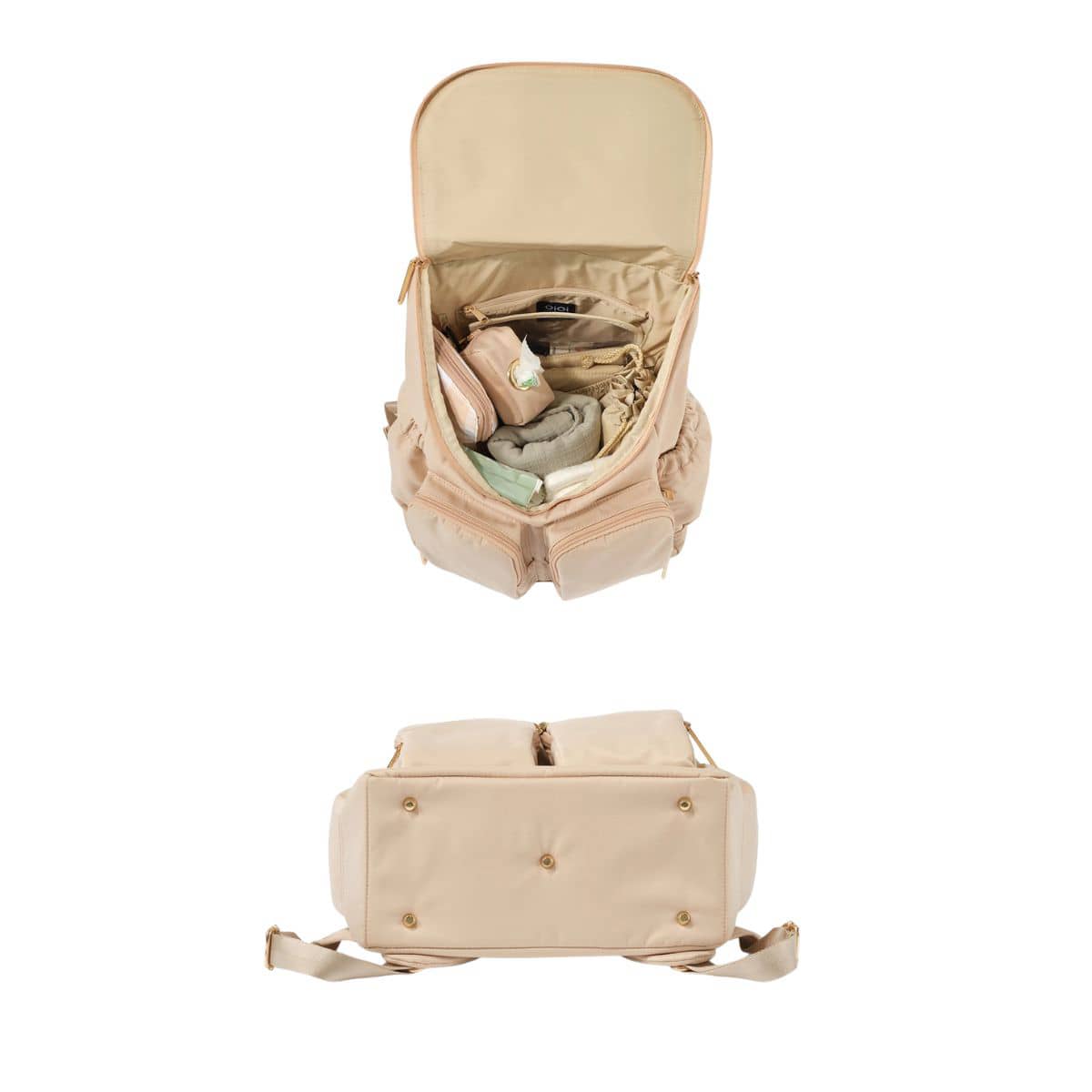 OiOi Signature Nappy Backpack - Beige Nylon