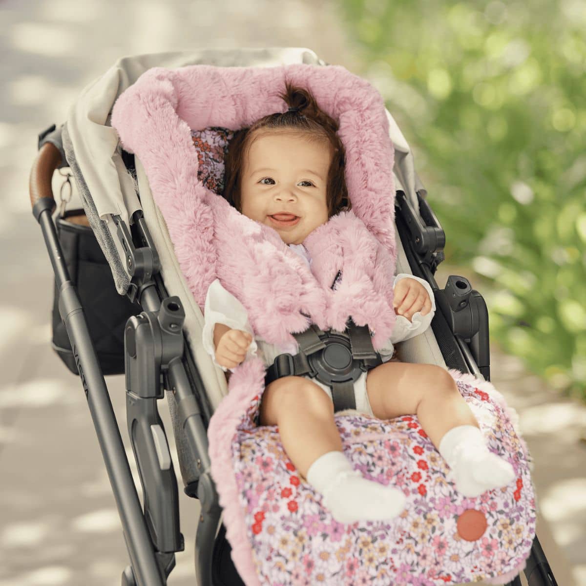 OiOi Reversible Cozy Fleece Pram Liner - Daisy