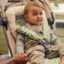 OiOi Reversible Pram Harness Cover Set - Green Squiggle and Cozy Fleece