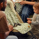 OiOi Reversible Pram Harness Cover Set - Green Squiggle and Cozy Fleece