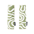 OiOi Reversible Pram Harness Cover Set - Green Squiggle and Cozy Fleece