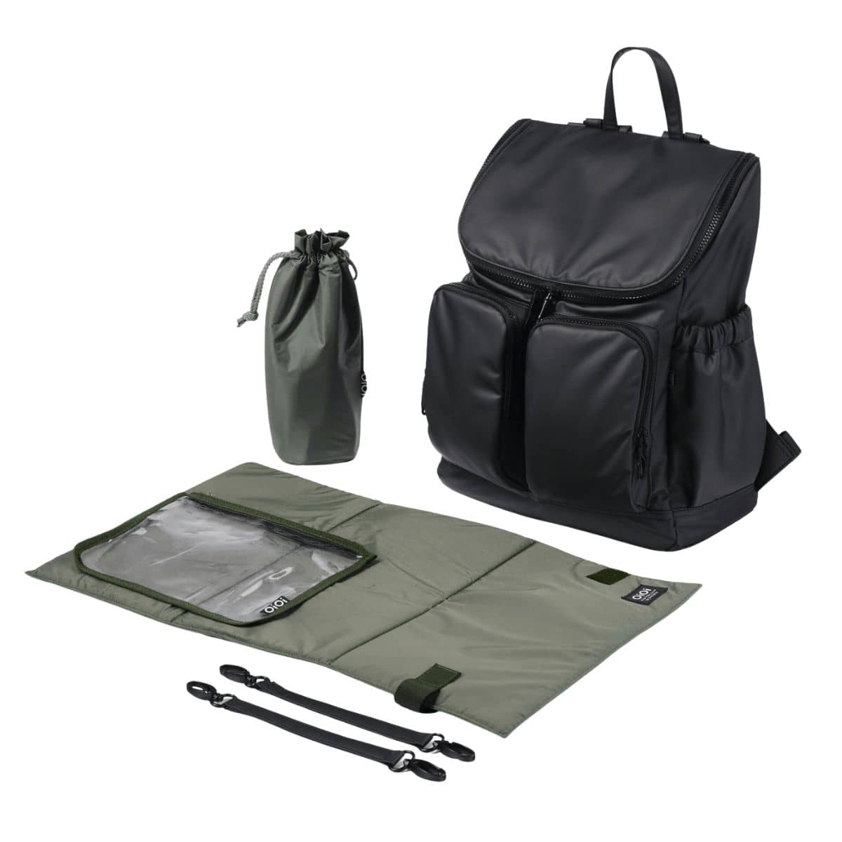 OiOi Signature Nappy Backpack - Black Weatherproof