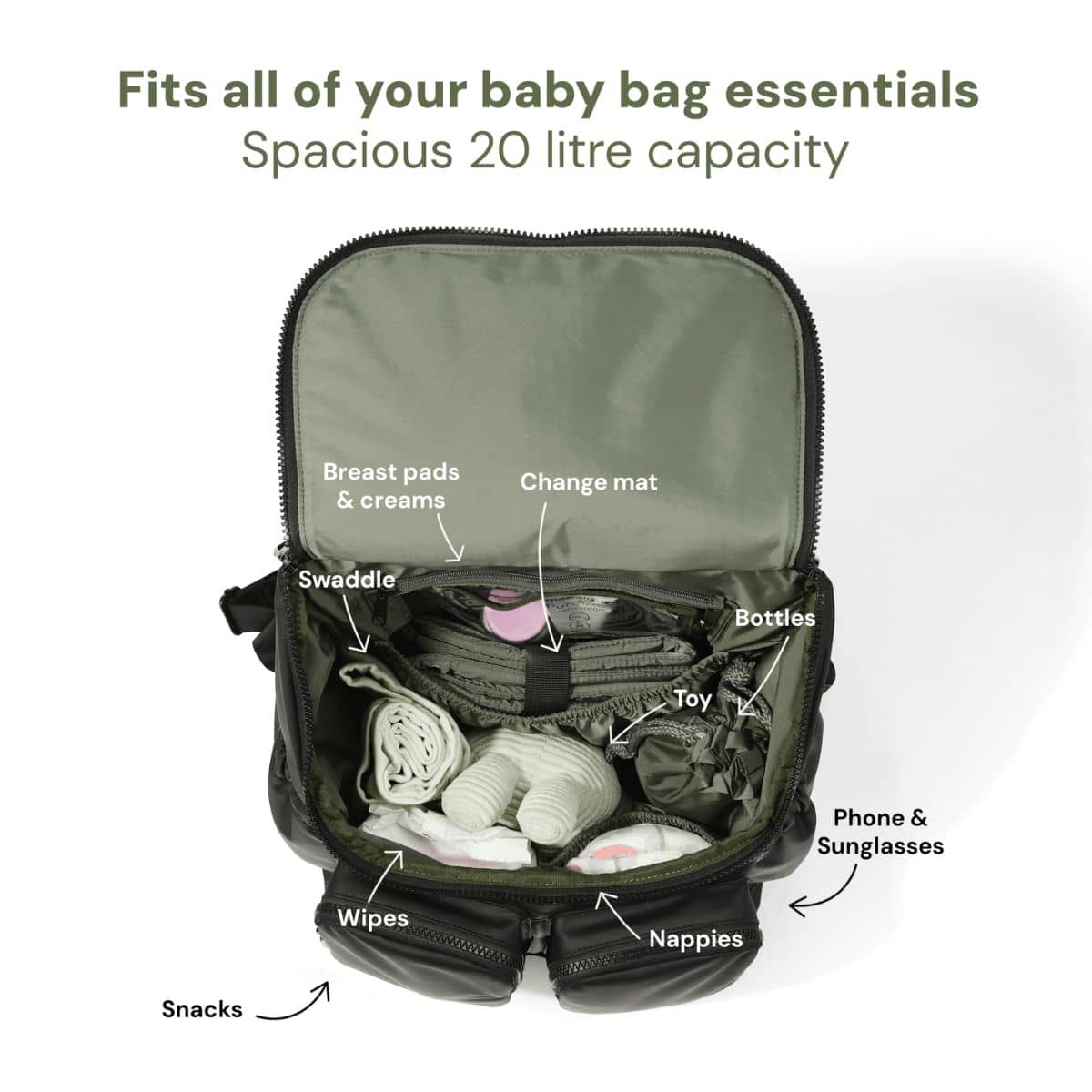 OiOi Signature Nappy Backpack - Black Weatherproof