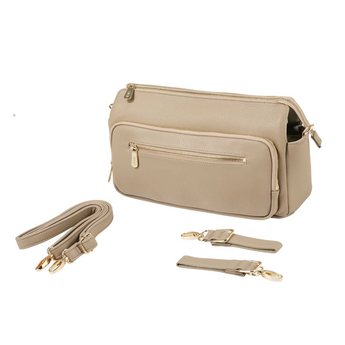 OiOi Vegan Leather Multitasker Pram Caddy 2.0 - Oat