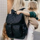 OiOi Diamond Quilt Nappy Backpack - Black