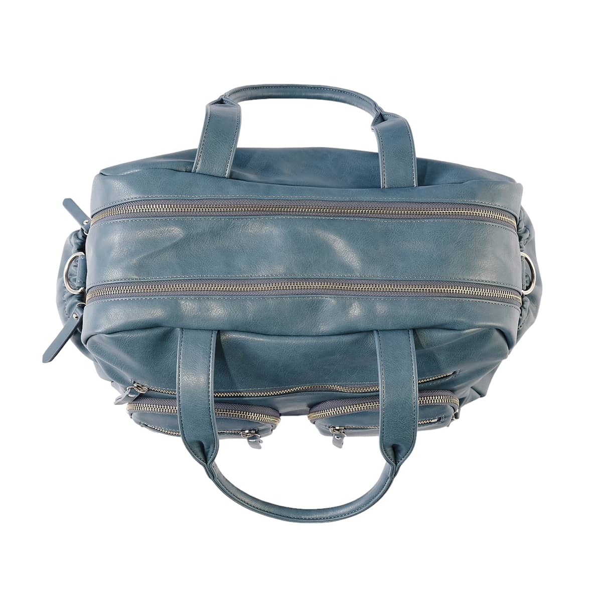 OiOi Faux Leather Carry All Nappy Bag - Stone Blue