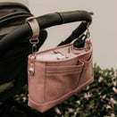 OiOi Faux Leather Stroller Organiser/Pram Caddy - Dusty Rose