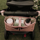 OiOi Faux Leather Stroller Organiser/Pram Caddy - Dusty Rose