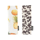 OiOi Reversible Pram Harness Cover Set - Pineapple and Leopard