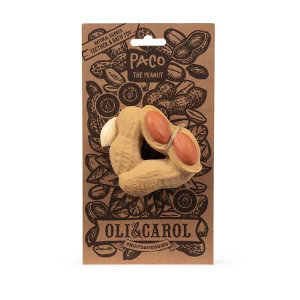 Oli & Carol Natural Rubber Teether - Paco the Peanut