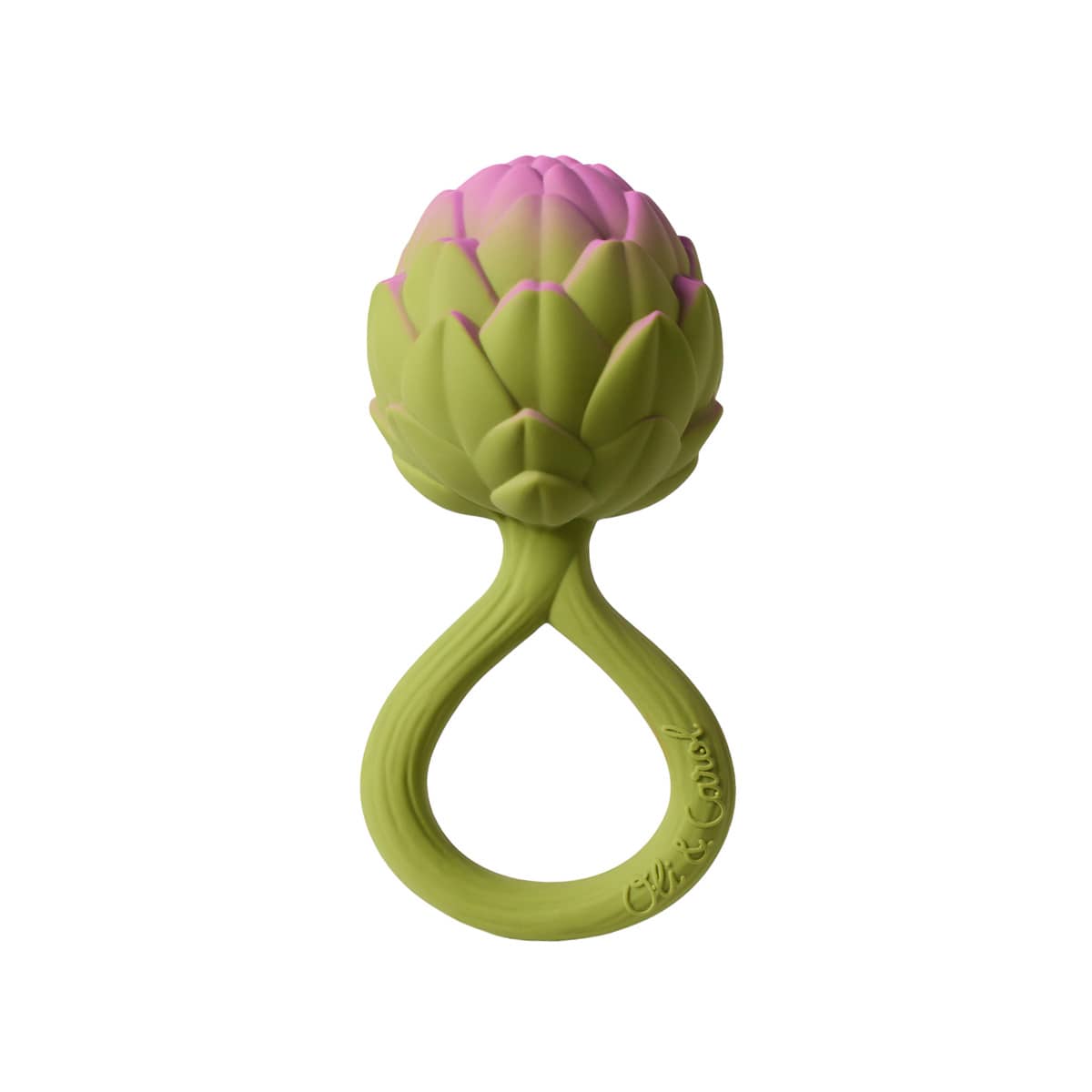 Oli & Carol 2 in 1 Rattle Toy and Teether - Artichoke