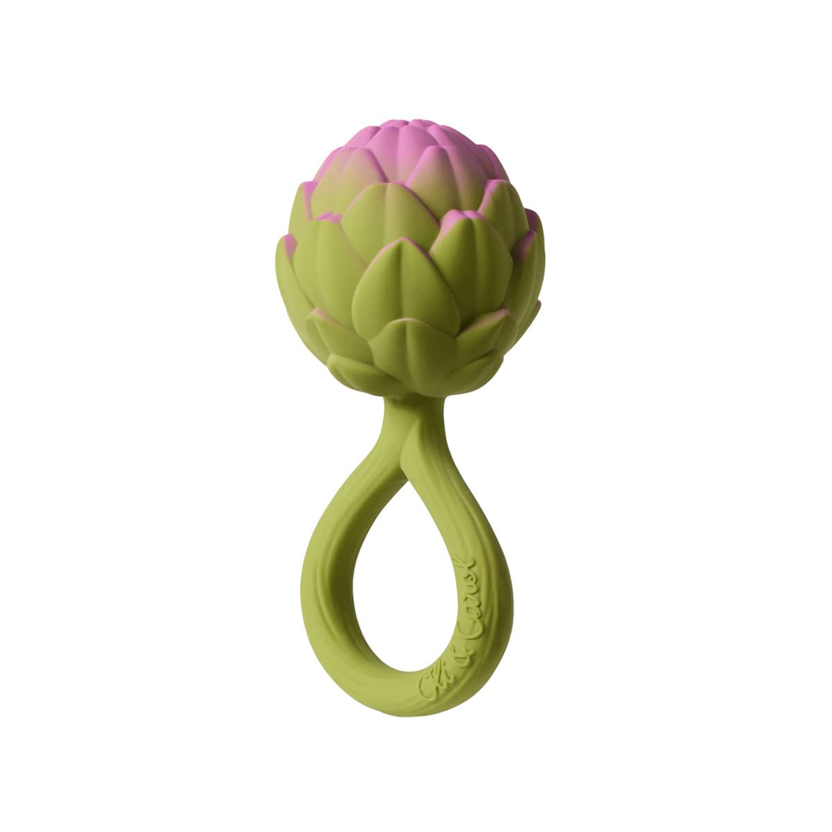 Oli & Carol 2 in 1 Rattle Toy and Teether - Artichoke