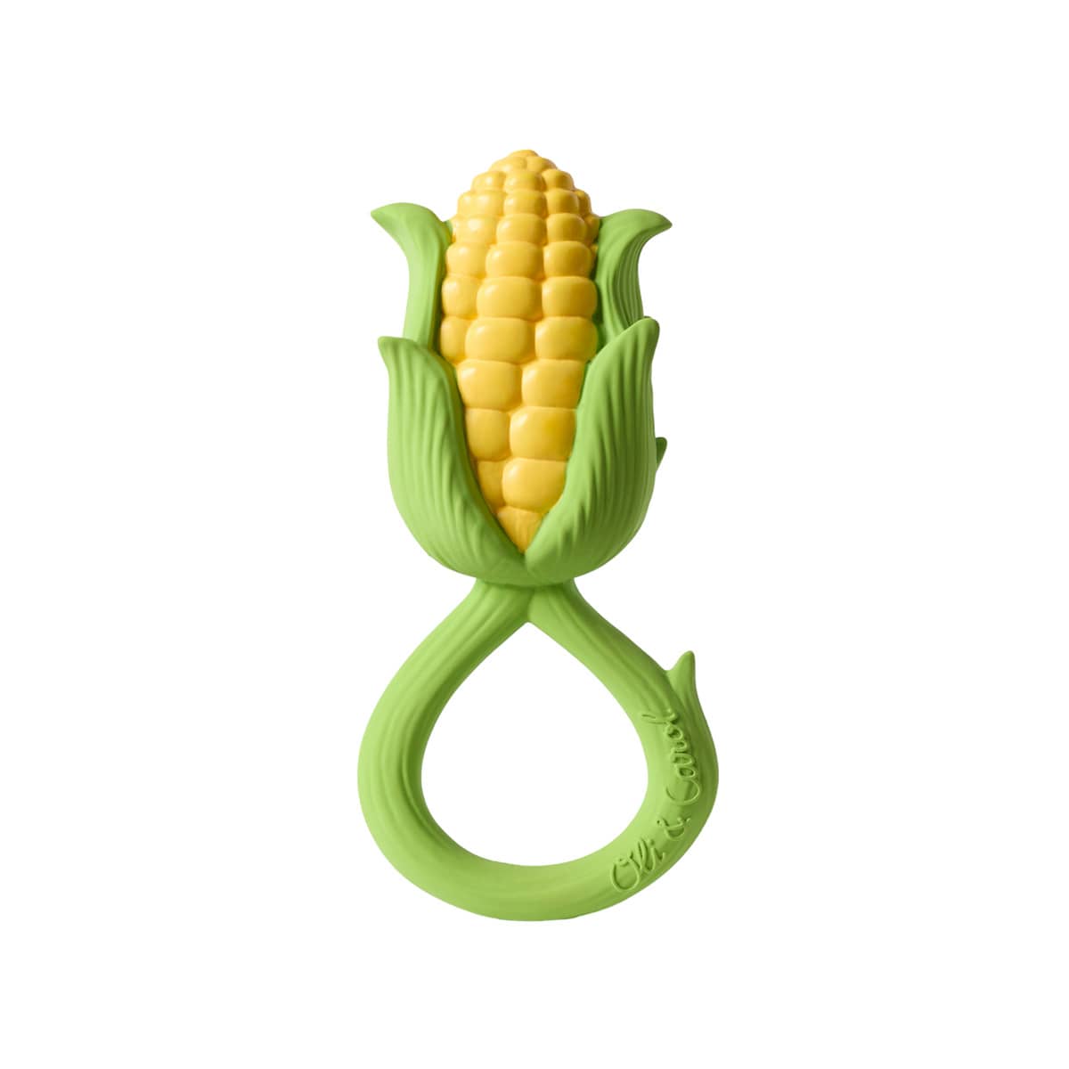 Oli & Carol 2 in 1 Rattle Toy and Teether - Corn