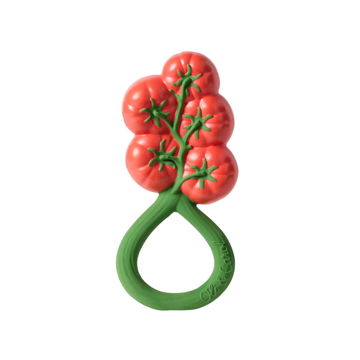 Oli & Carol 2 in 1 Rattle Toy and Teether - Tomato