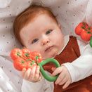 Oli & Carol 2 in 1 Rattle Toy and Teether - Tomato