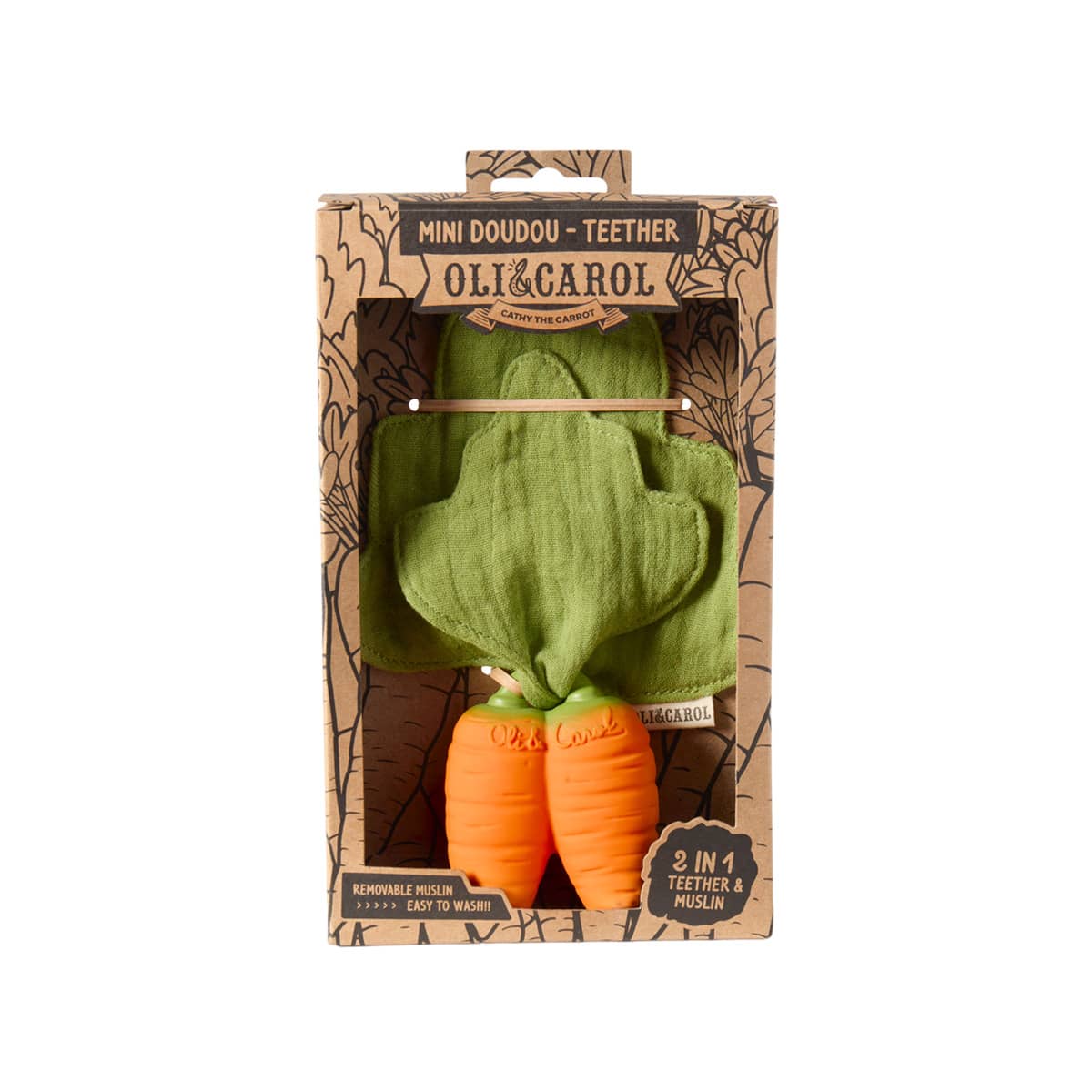 Oli & Carol Mini Doudou Teether - Cathy the Carrot