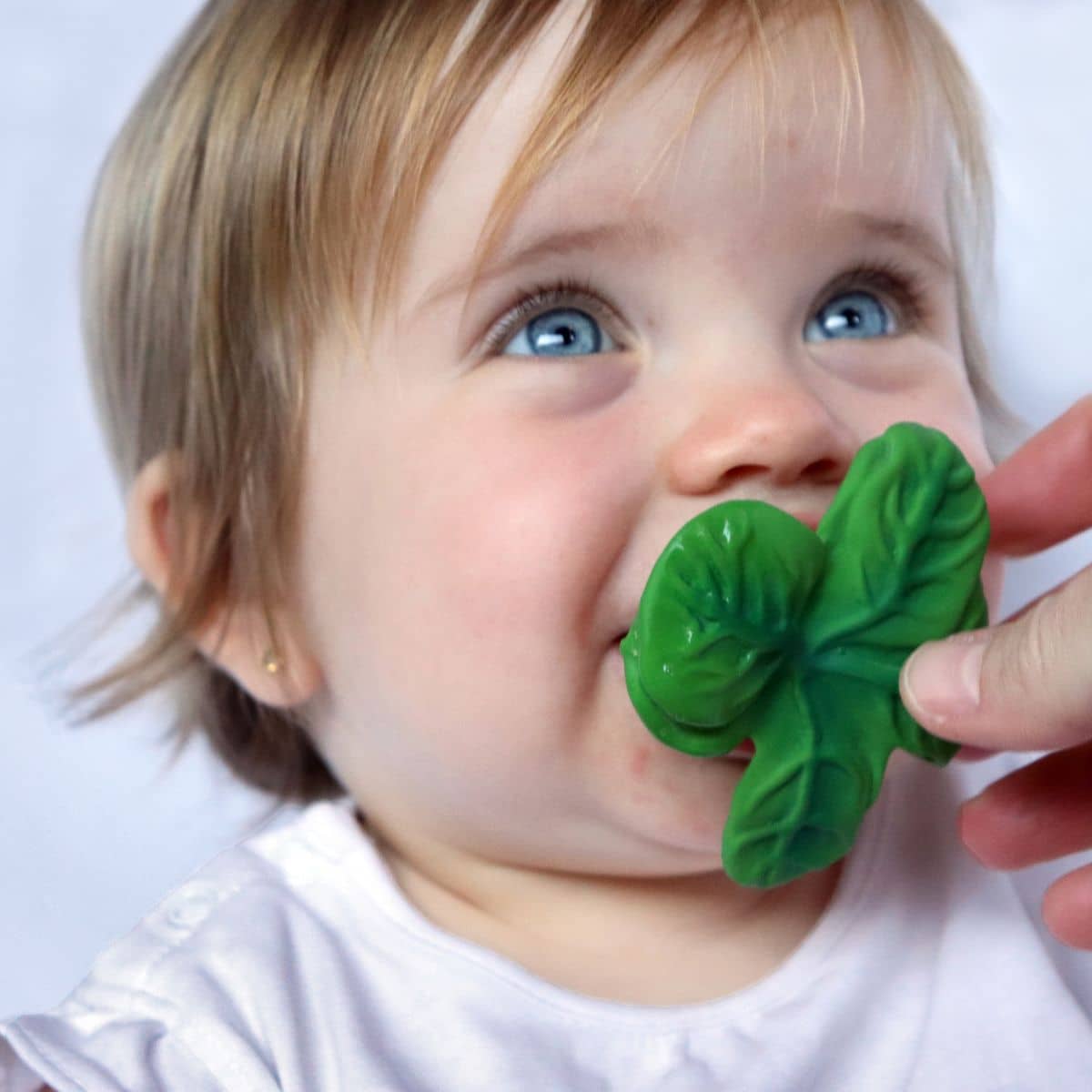 Oli & Carol Natural Rubber Chewy-to-Go Mini Teether - Eli the Clover