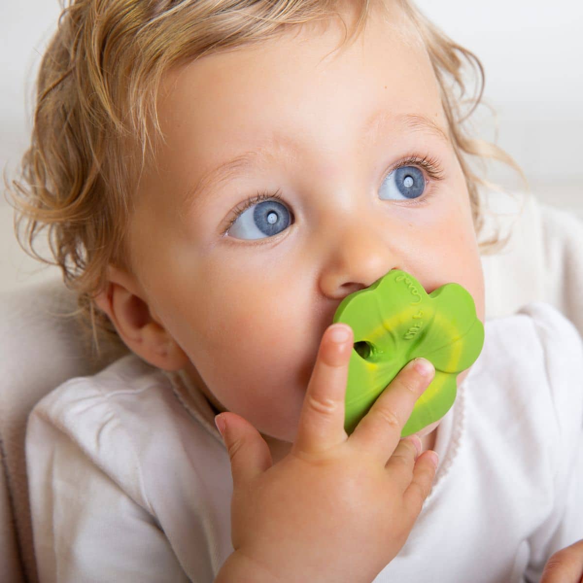 Oli & Carol Natural Rubber Chewy-to-Go Mini Teether - Eli the Clover
