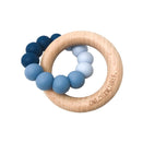 One.Chew.Three Duo Silicone and Beech Wood Teether - Blue Ombre