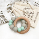 One.Chew.Three Duo Silicone and Beech Wood Teether
