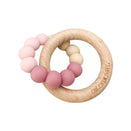 One.Chew.Three Duo Silicone and Beech Wood Teether - Rose Ombre