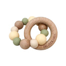 One.Chew.Three Naturals Silicone and Beech Wood Teether - Lemon / Olive
