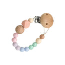 One.Chew.Three Silicone Dummy Holder Clip - Ombre Rainbow