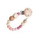 One.Chew.Three Silicone Dummy Holder Clip - Ombre Rose