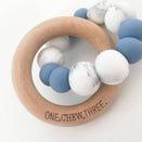 One.Chew.Three Single Rattle Silicone and Beech Wood Teether