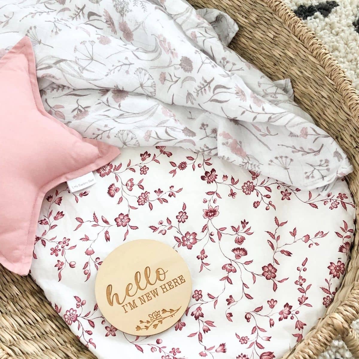 One.Chew.Three Wooden Milestone Plaques - Vintage Floral