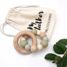 One.Chew.Three Naturals Silicone and Beech Wood Teether