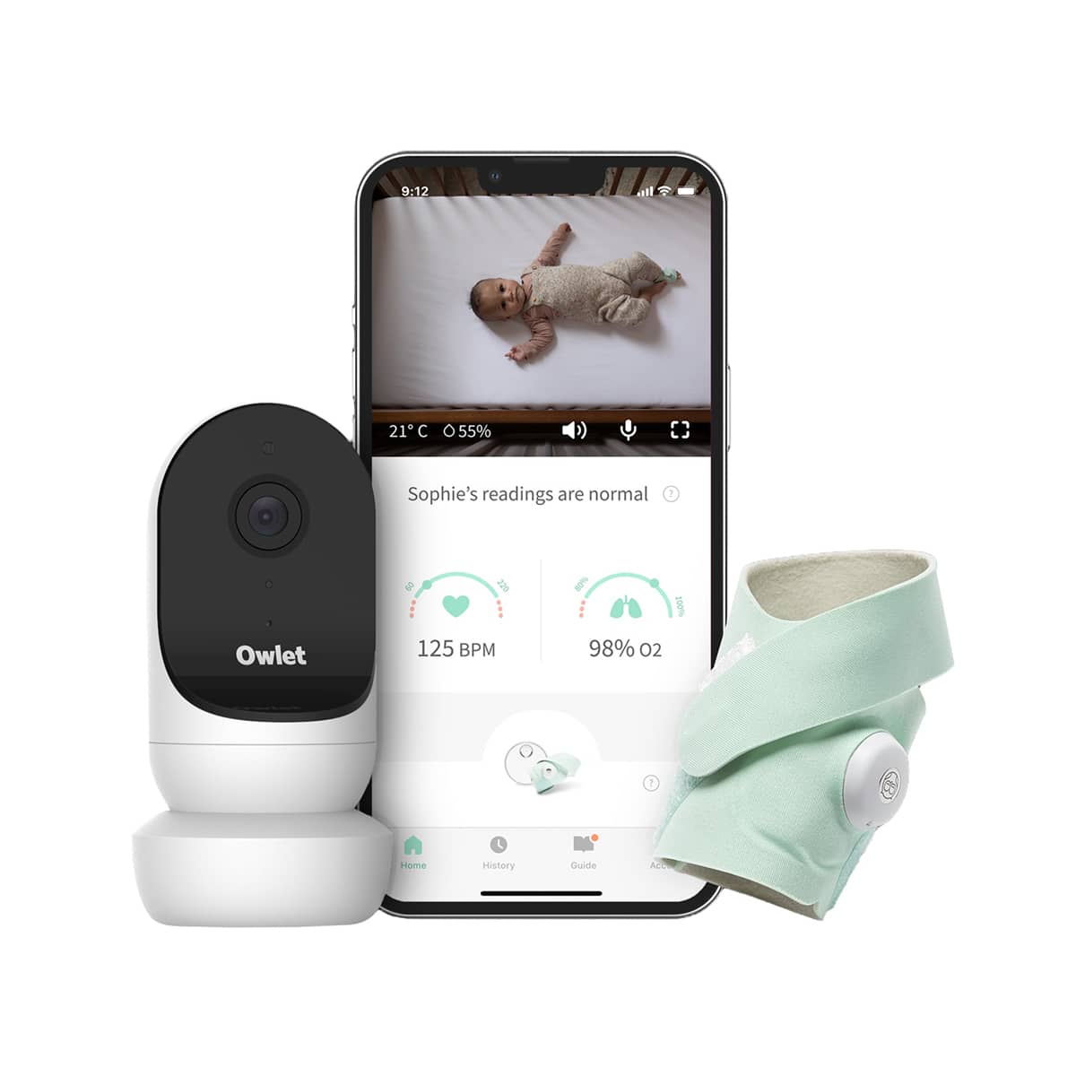 Owlet Monitor Duo 3 - Smart Sock 3 + Cam 2 Video Monitor