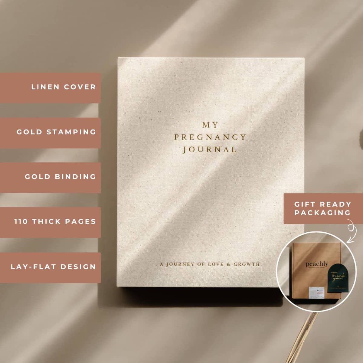 Peachly Audrey Pregnancy Journal - Beige