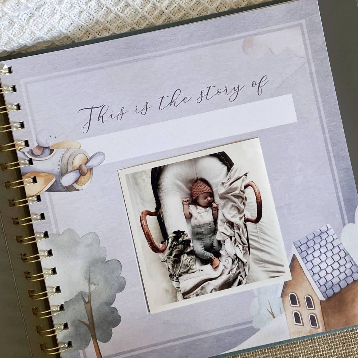 Peachly Baby Memory Book - Finn Blue