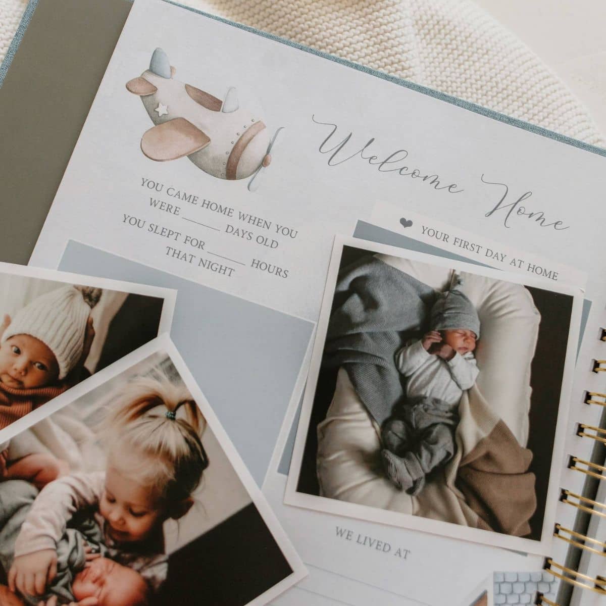 Peachly Baby Memory Book - Finn Blue