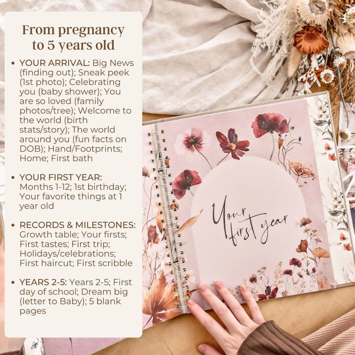 Peachly Baby Memory Book - Fleur