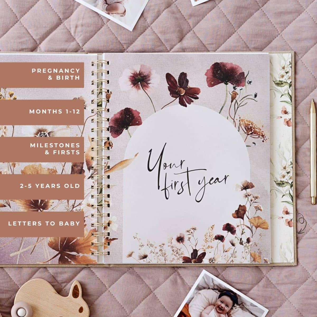 Peachly Baby Memory Book - Fleur