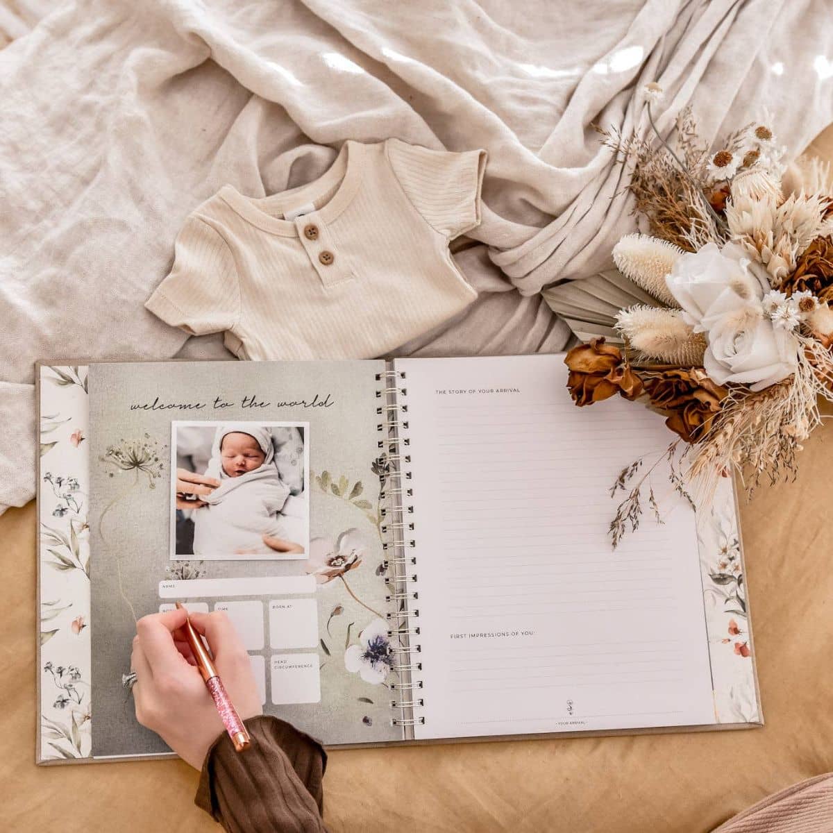 Peachly Baby Memory Book - Fleur
