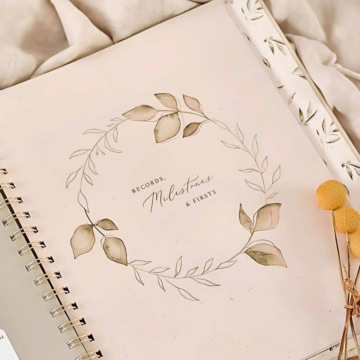 Peachly Baby Memory Book - Olive