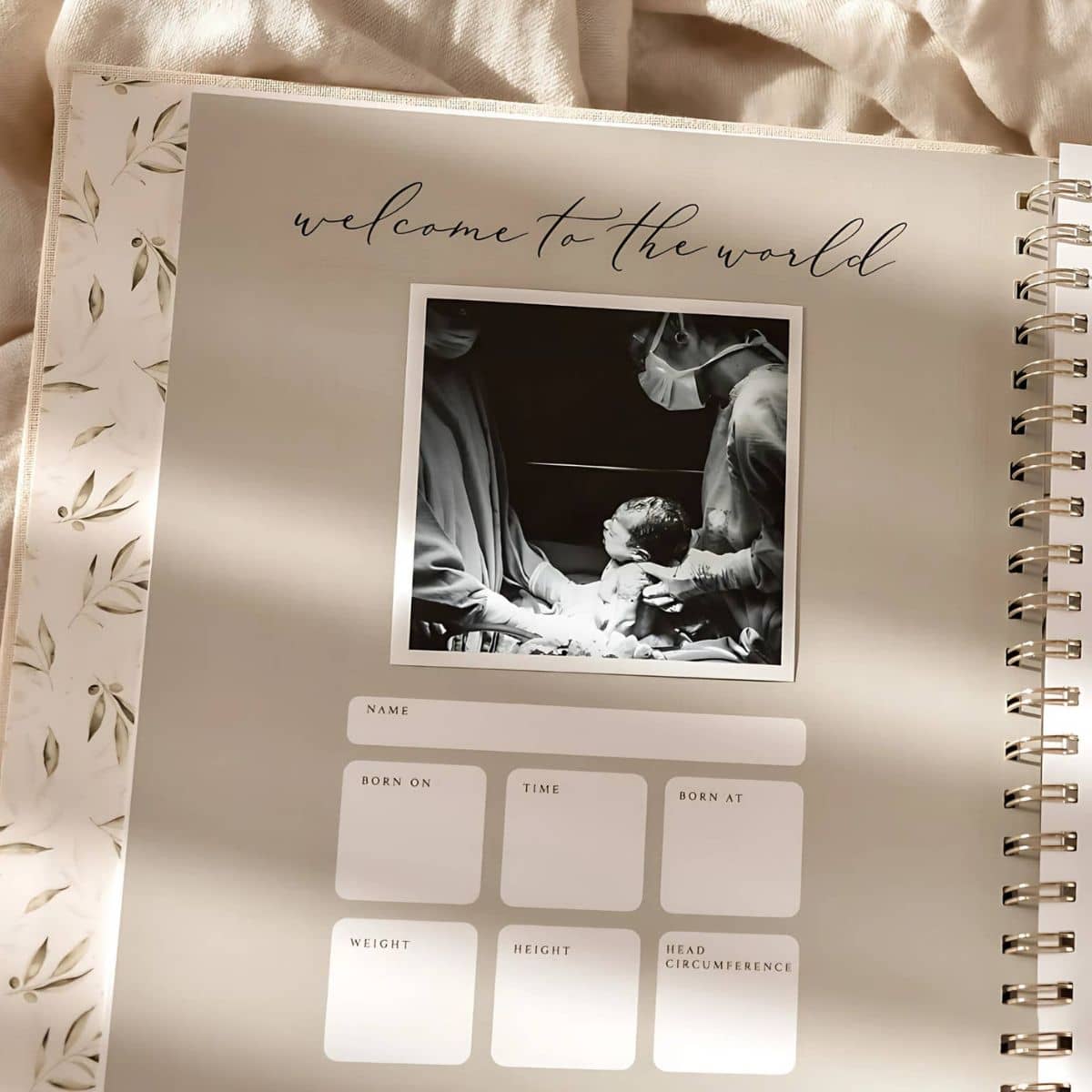 Peachly Baby Memory Book - Olive