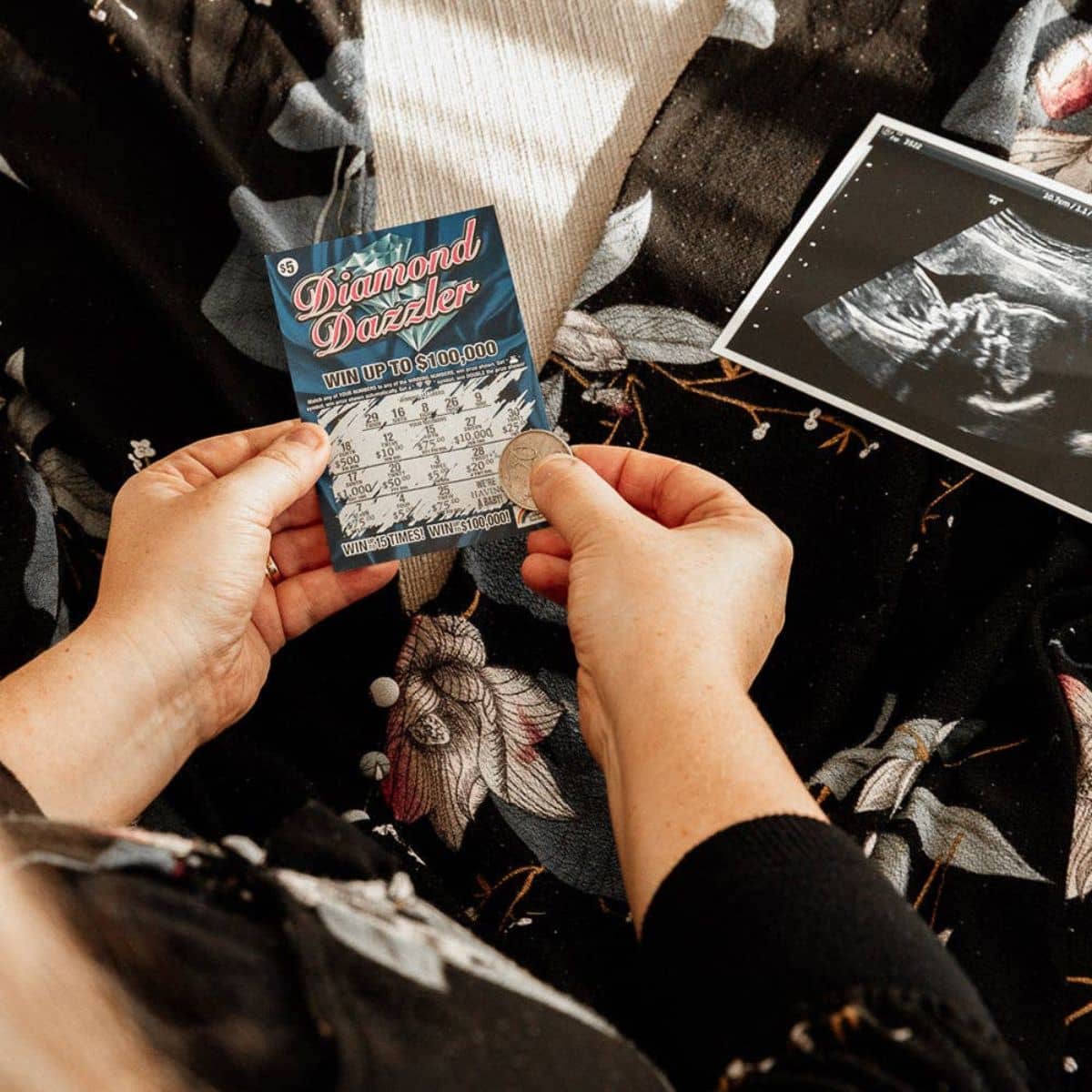 Peachly Pregnancy Announcement Replica Scratchies