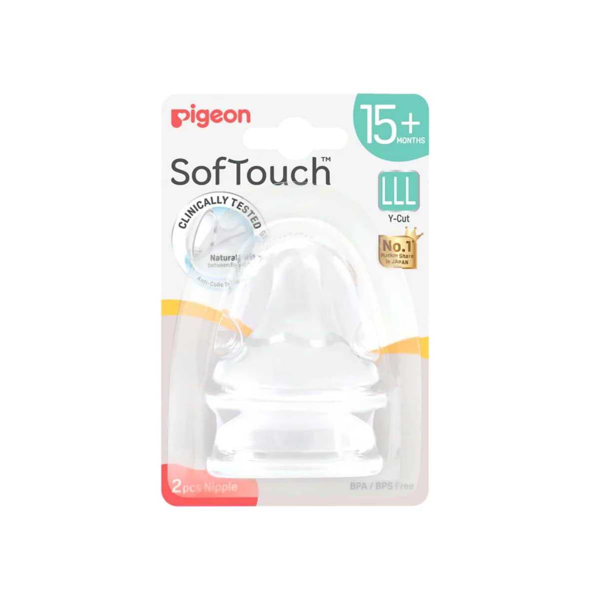 Pigeon SofTouch BPP Peristaltic Plus Wide Neck Teats - LLL