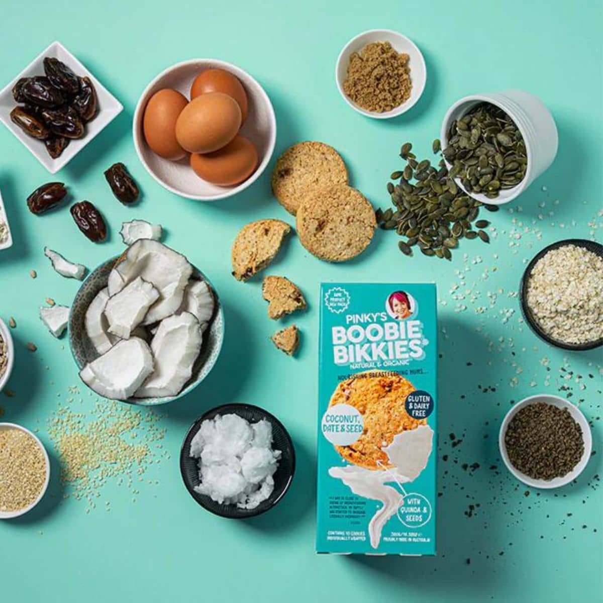 Pinky's Boobie Bikkies - Organic Coconut Date and Seed (Gluten & Dairy Free)