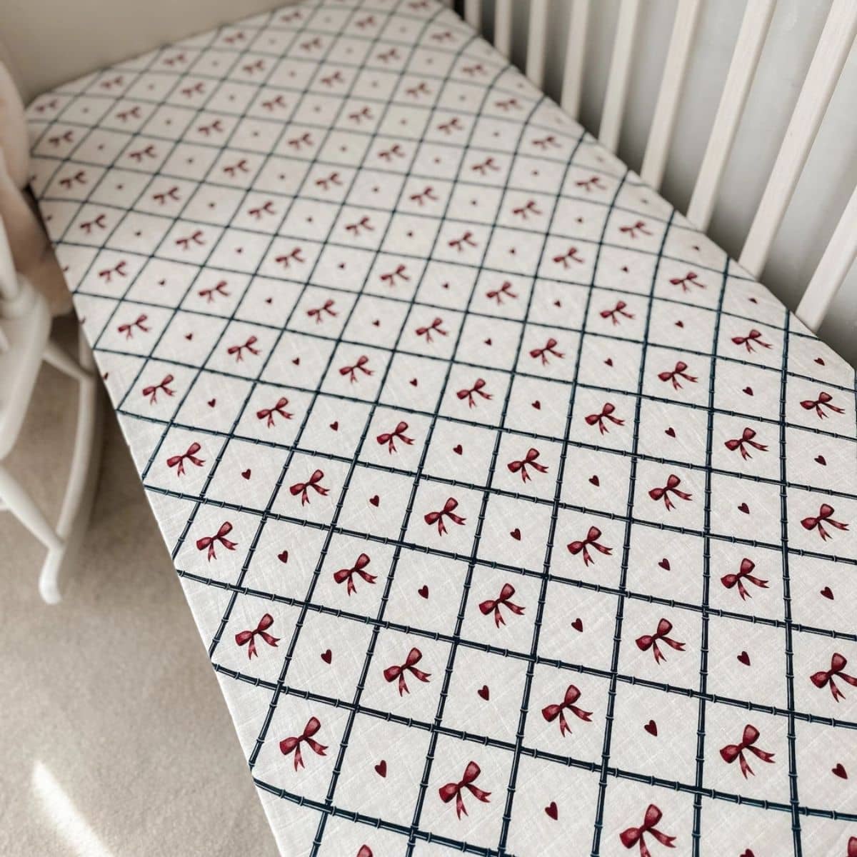 Pop Ya Tot Fitted Cotton Muslin Cot Sheet - Bow Peep