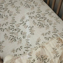 Pop Ya Tot Fitted Cotton Muslin Cot Sheet - Fleur Blanche