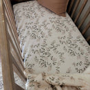 Pop Ya Tot Fitted Cotton Muslin Cot Sheet - Fleur Blanche