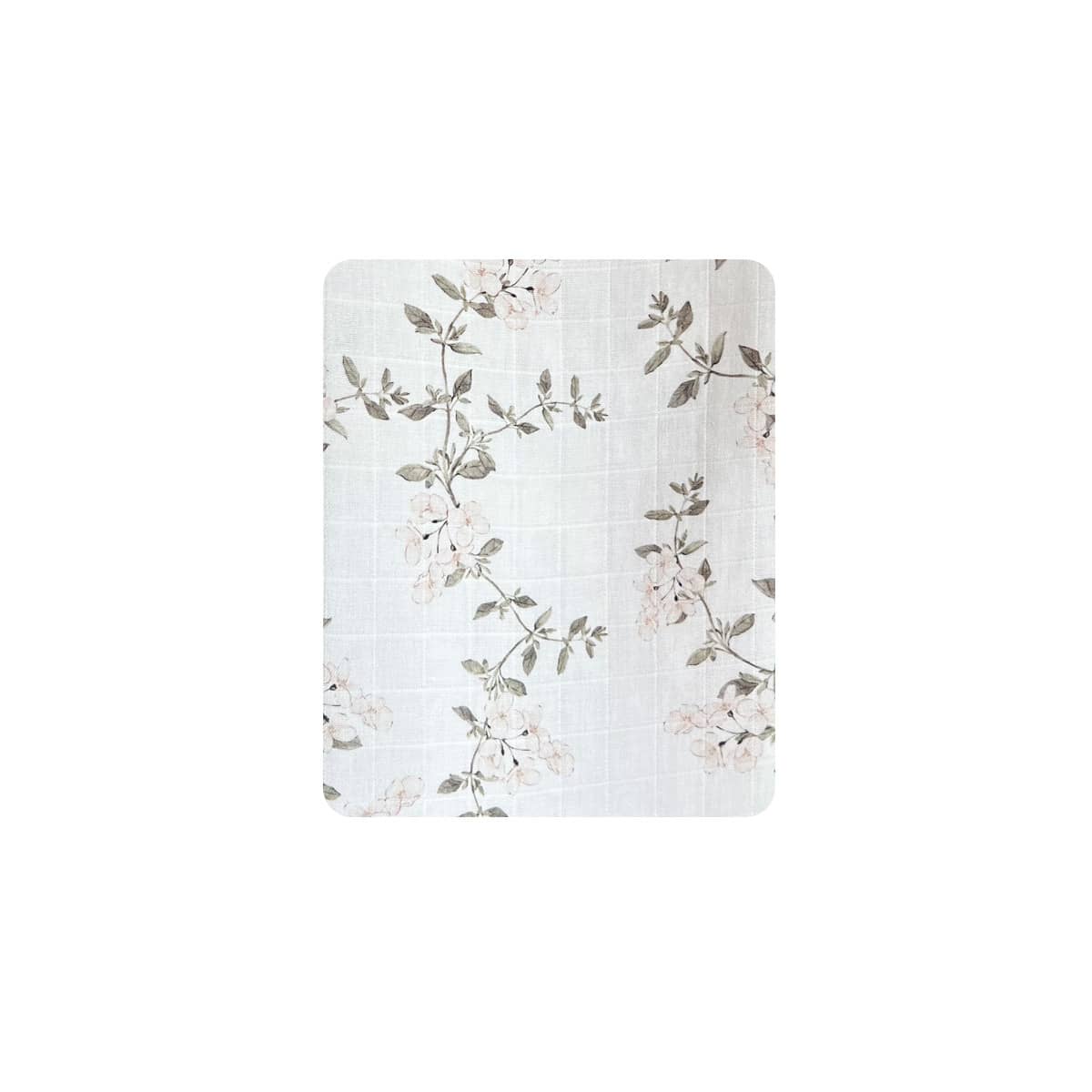 Pop Ya Tot Fitted Cotton Muslin Cot Sheet - Fleur Blanche