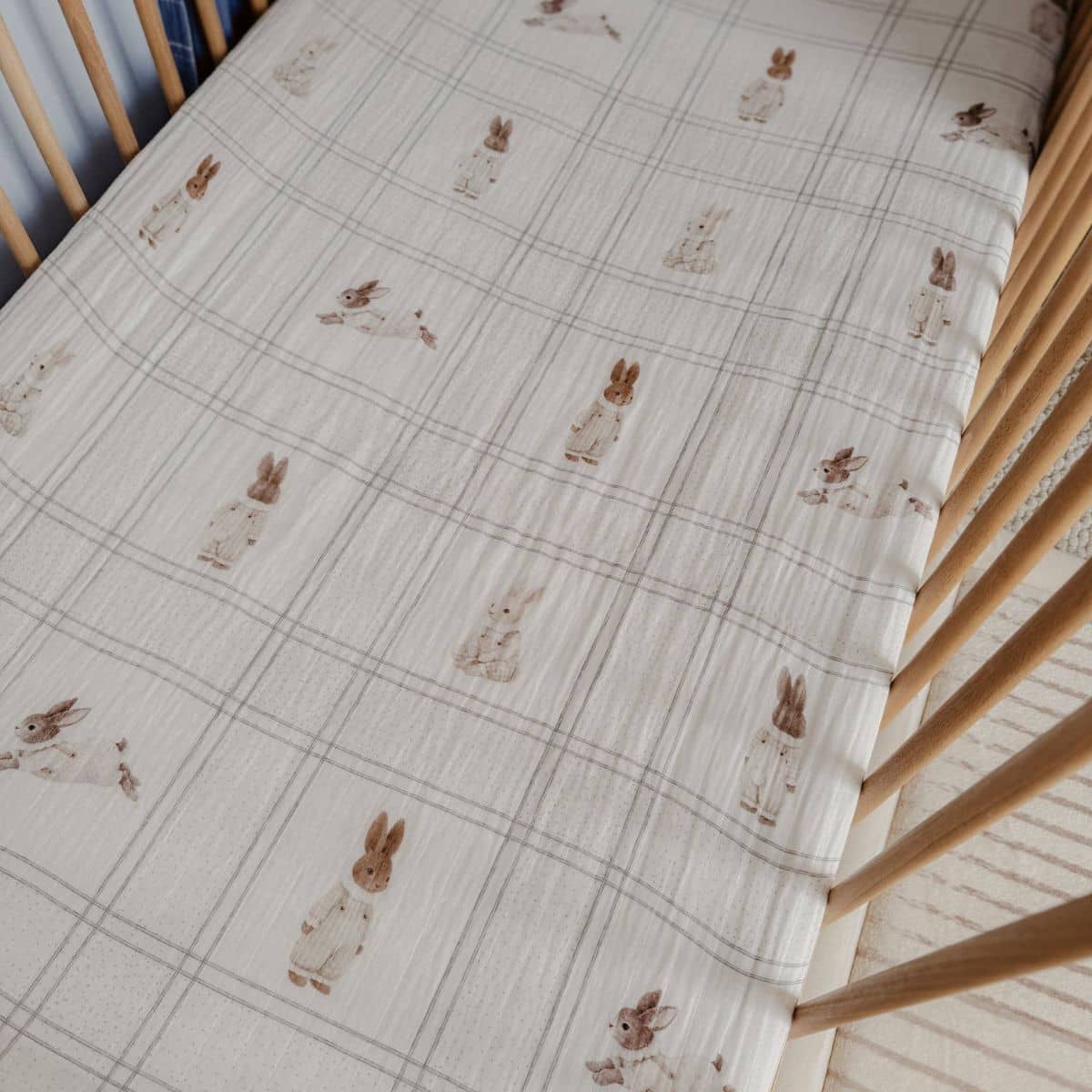 Pop Ya Tot Fitted Cotton Muslin Cot Sheet - Little Cottontail